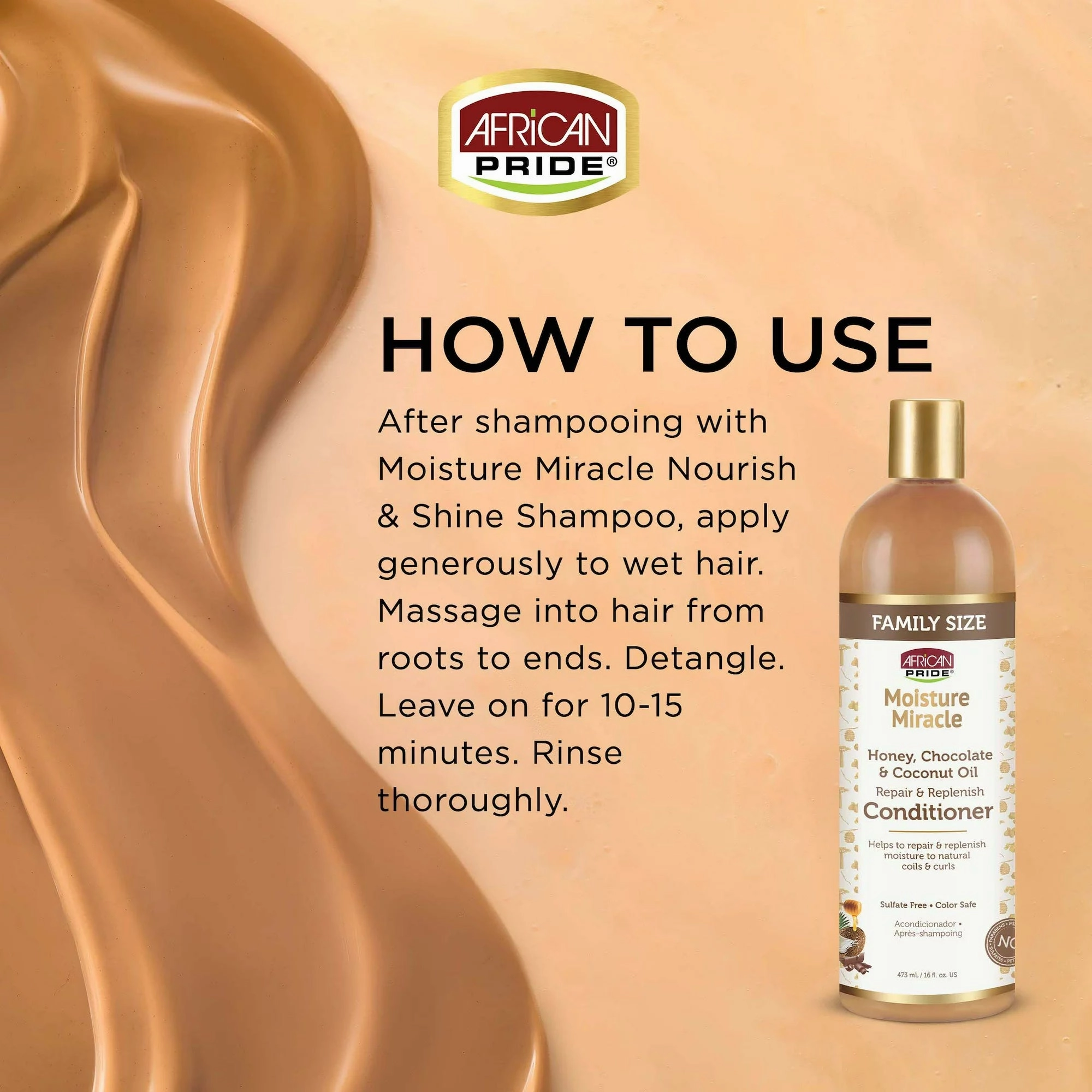 African Pride Moisture Miracle Honey & Coconut Oil Conditioner - 16 oz