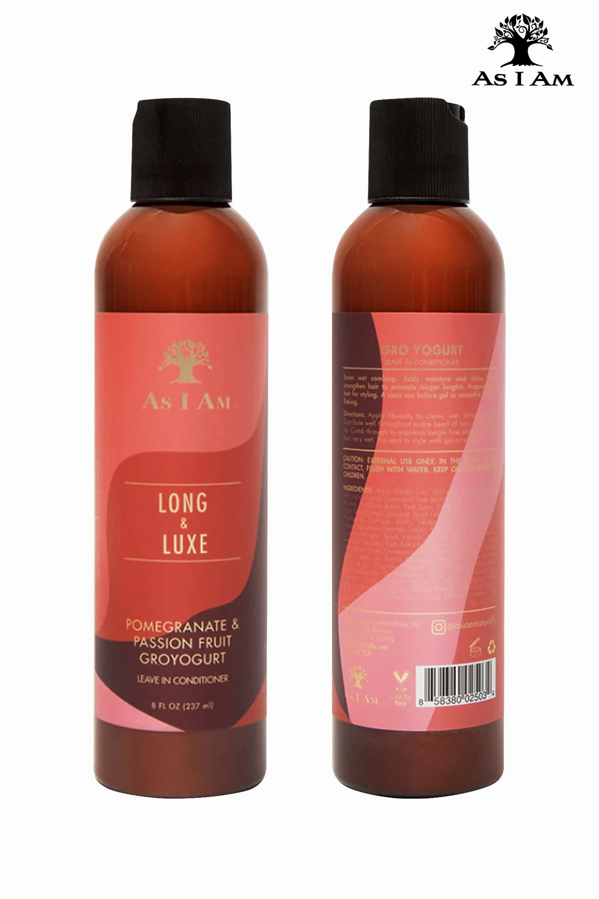 AS I AM LONG AND LUXE POMEGRANATE & PASSION FRUIT GROYOGURT LEAVE-IN CONDITIONER 8oz