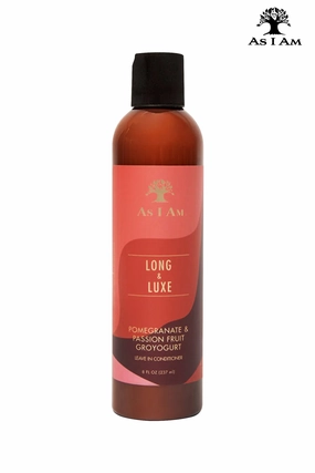 AS I AM LONG AND LUXE POMEGRANATE & PASSION FRUIT GROYOGURT LEAVE-IN CONDITIONER 8oz