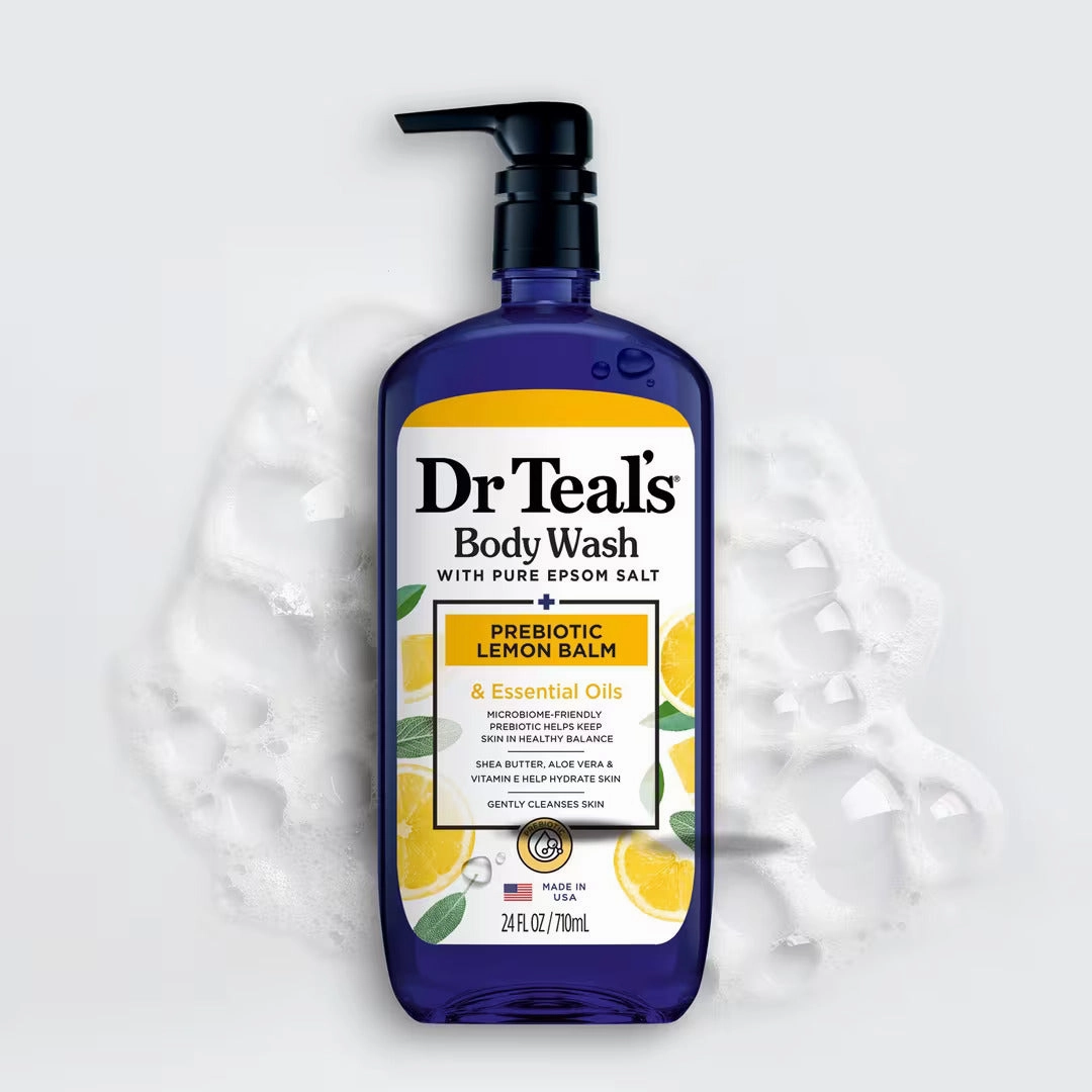 Dr. Teal's Prebiotic Lemon Balm & Essential Oils Body Wash with Pure Epsom Salt - 24oz