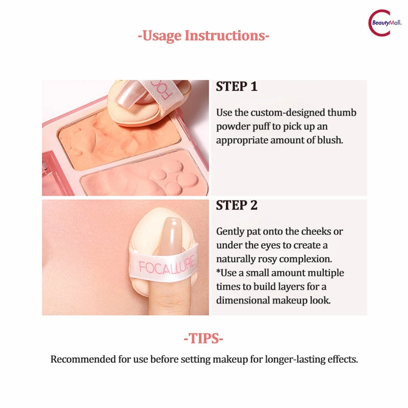 FOCALLURE Dual-Color Blush Mud
