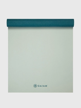 Gaiam Deep Reversible 2 Colour Yoga Mat 4mm - Jade/Icicle