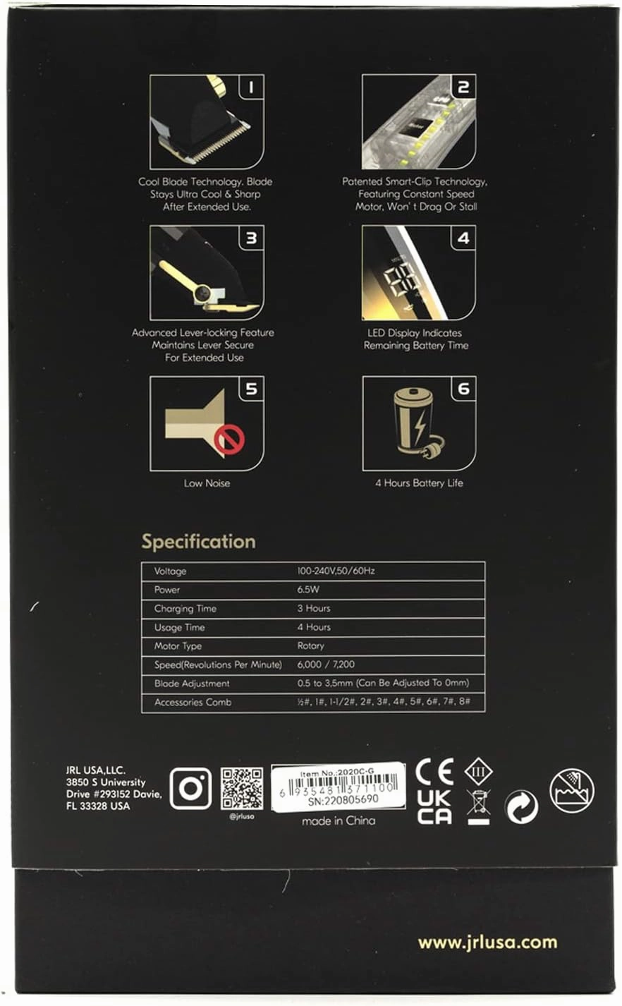 JRL FF 202OC Professional Cordless Hair Clipper
