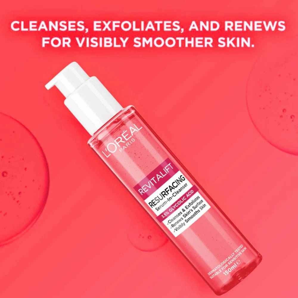 L'Oreal Revitalift Resurfacing Serum In Cleanser 150ml