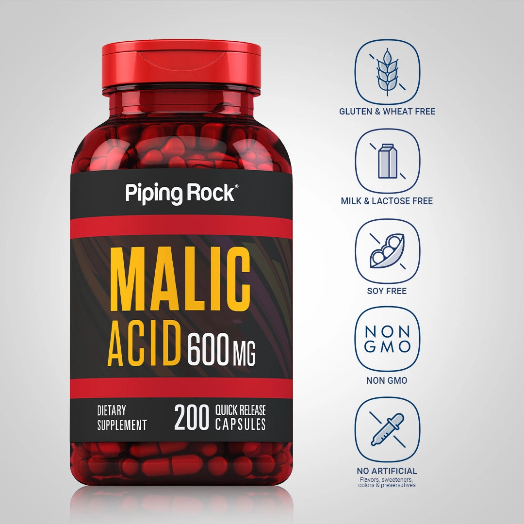 Malic Acid, 600 mg, 200 Quick Release Capsules