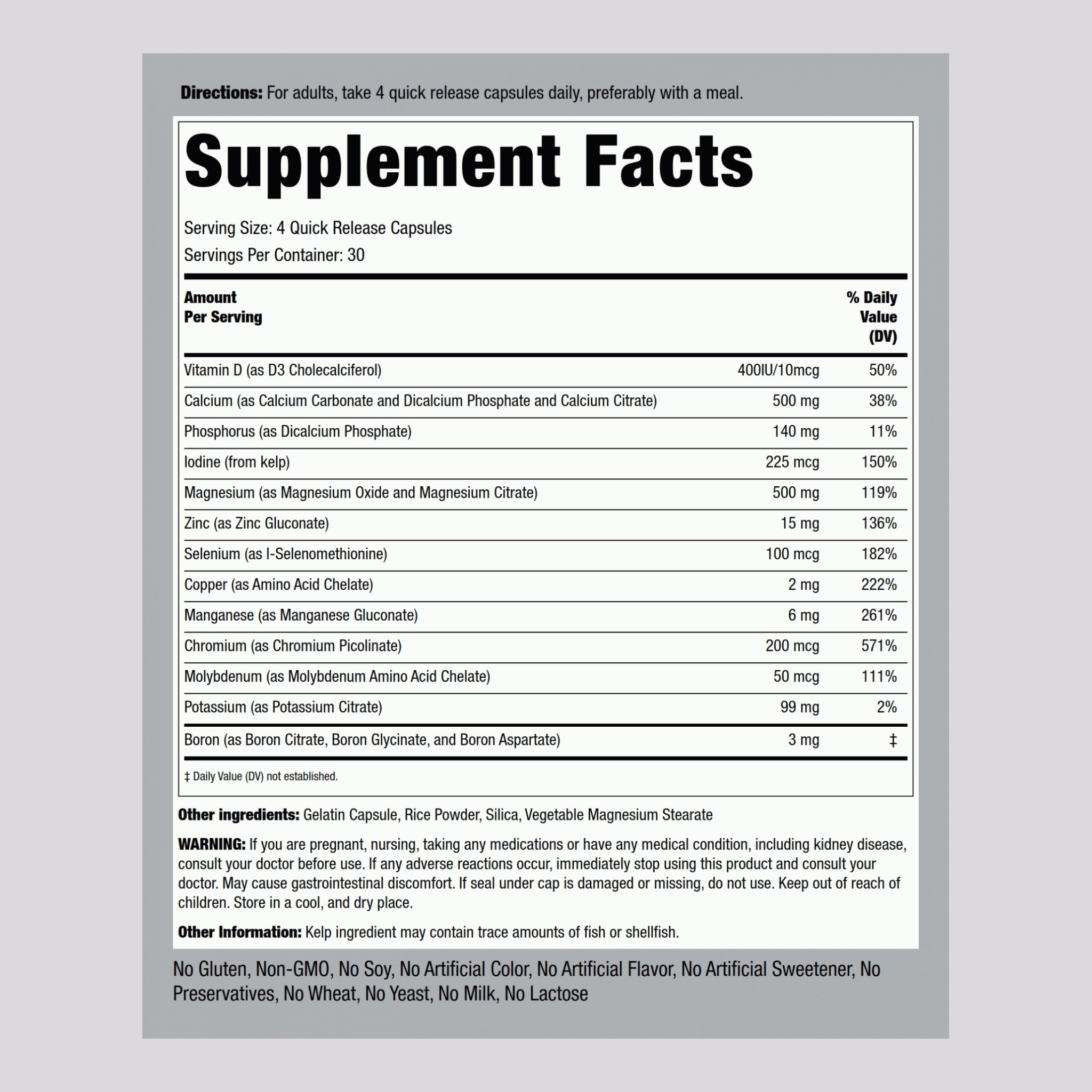 Mega Multi Chelated Minerals, 120 Quick Release Capsules