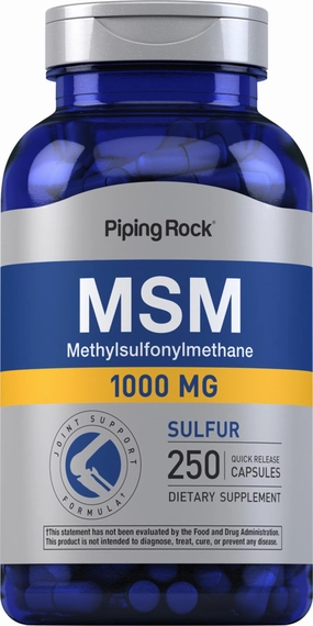 MSM   Sulfur, 1000 mg, 250 Quick Release Capsules