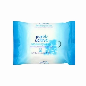 Purely Active Deep Cleansing Facial Wipes 25pk