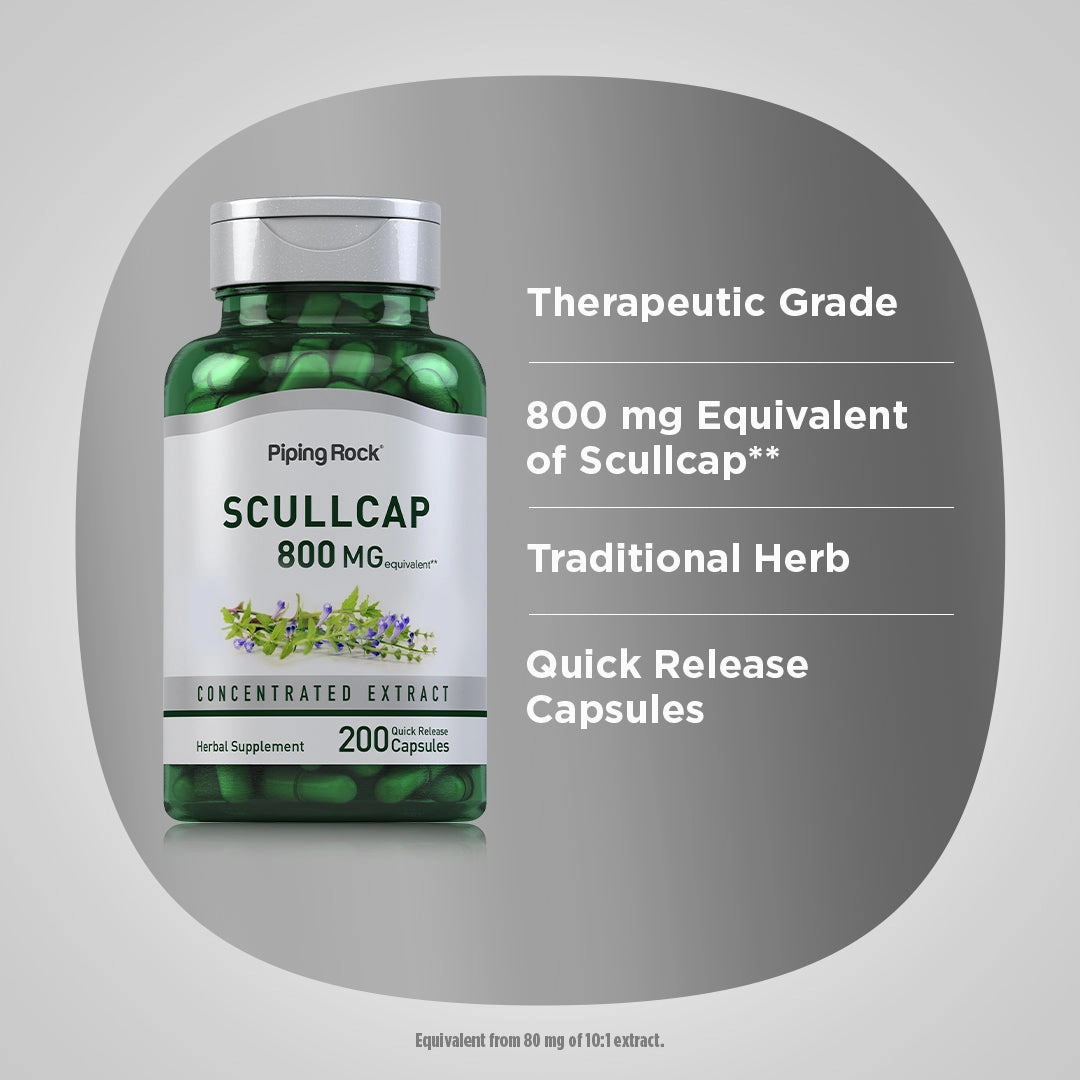 Scullcap Herb, 800 mg, 200 Quick Release Capsules