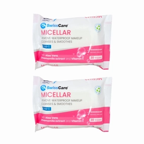 SwissCare 3-in-1 Micellar Cleansing Wipes 2x20pk