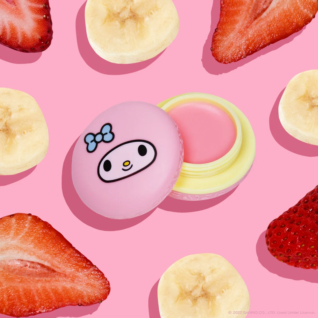 THE CREME SHOP- MY MELODY STRAWBERRY BANANA- MACARON LIP BALM- 1PC