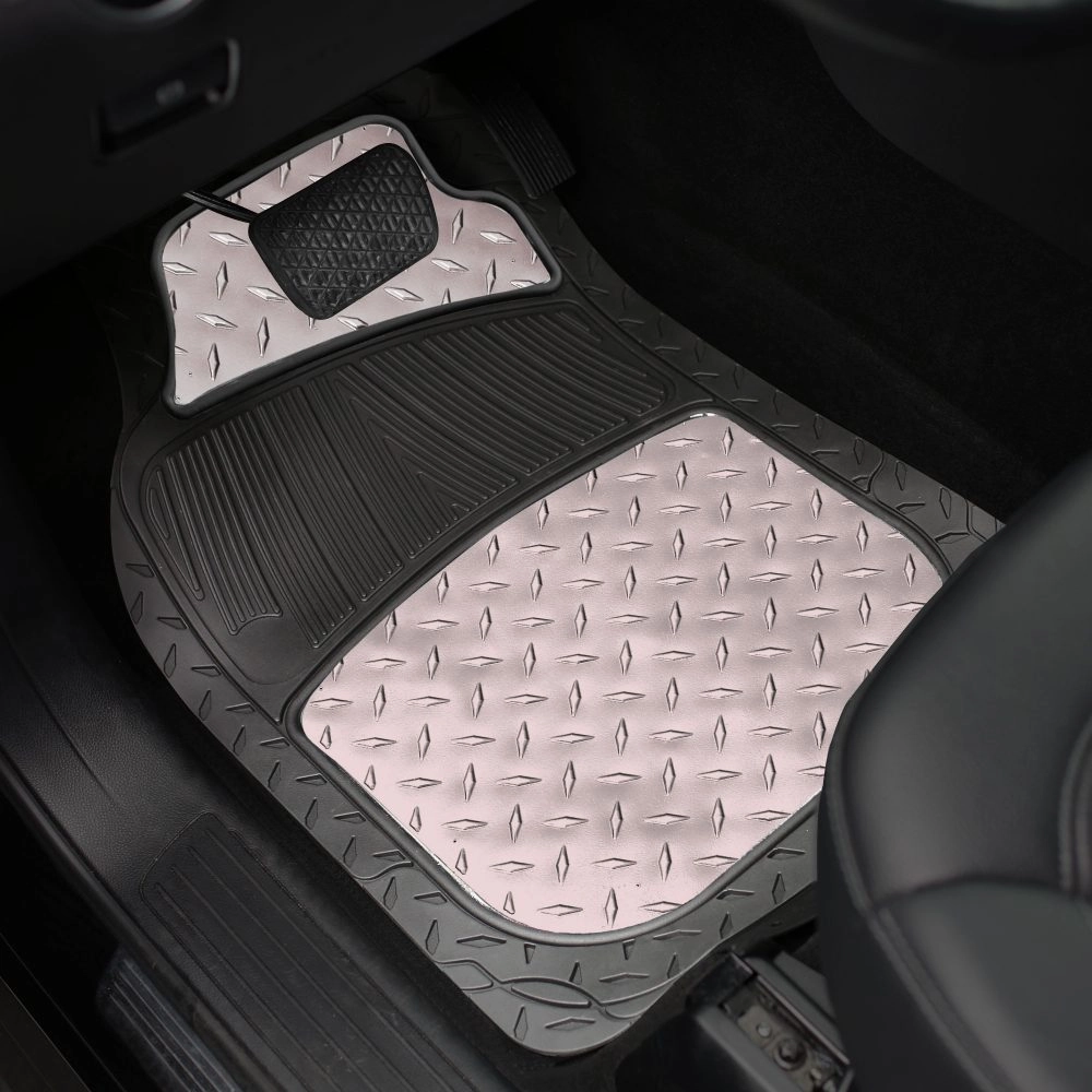 Trimmable ClimaProof High Quality Metallic Non-Slip Rubber Floor Mats - Full Set Gray
