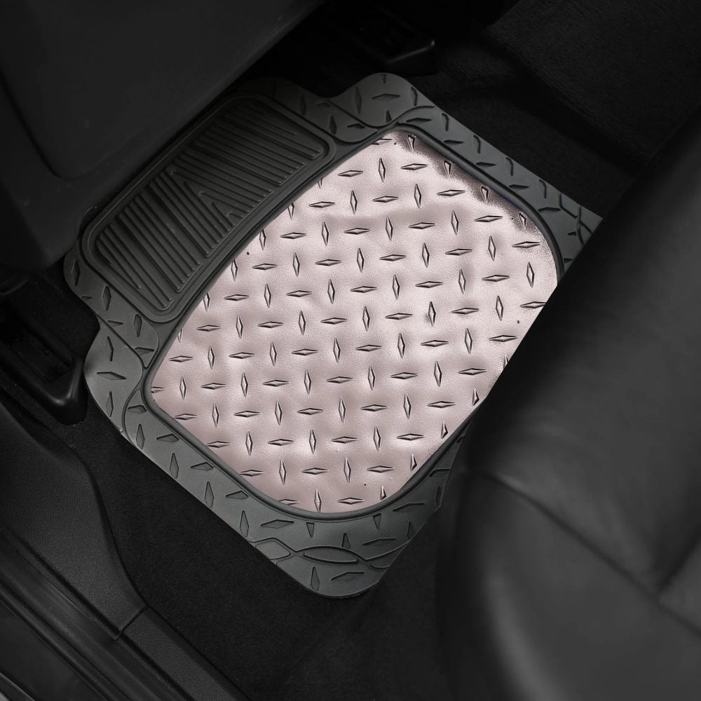 Trimmable ClimaProof High Quality Metallic Non-Slip Rubber Floor Mats - Full Set Gray