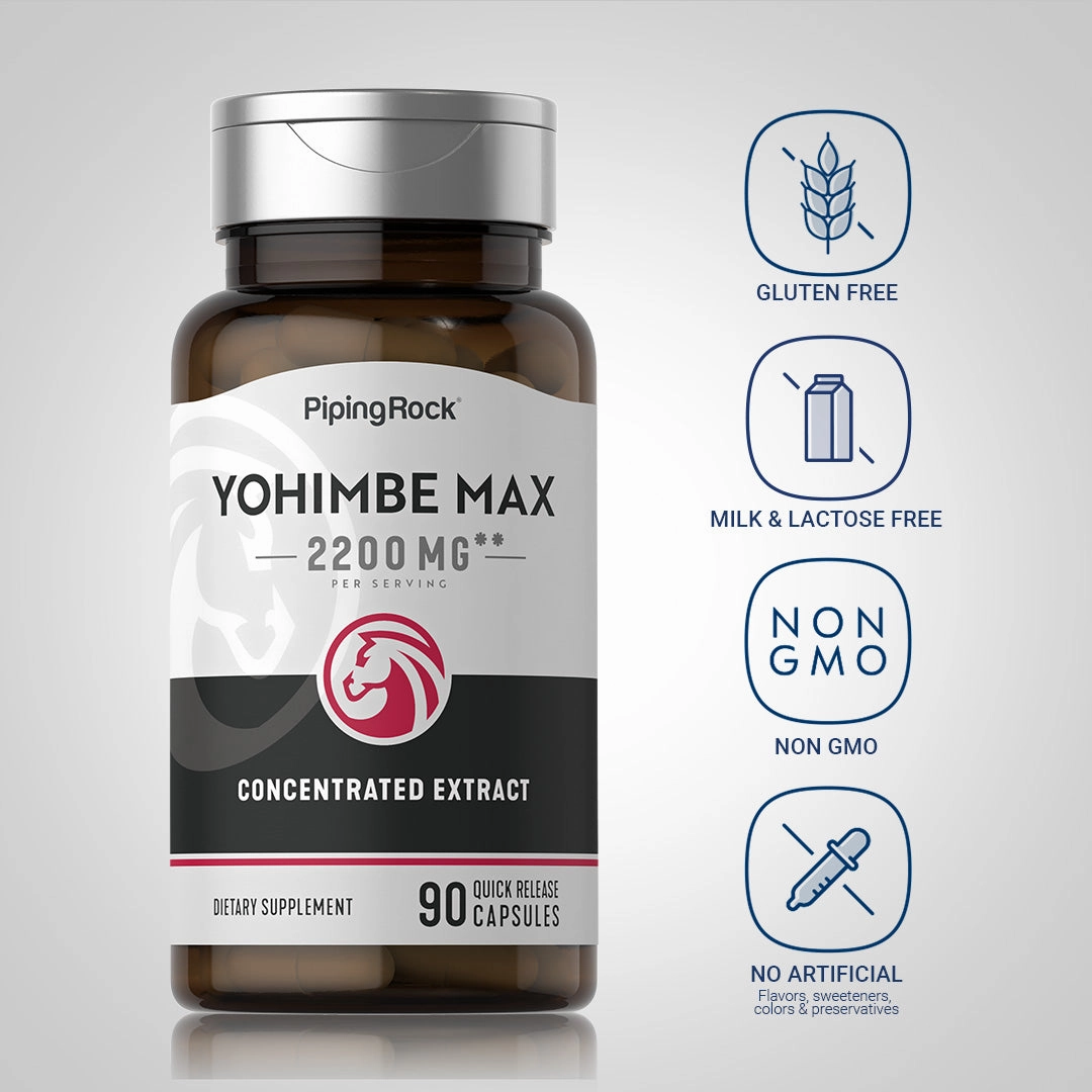 Yohimbe Max, 2200 mg (per serving), 90 Quick Release Capsules